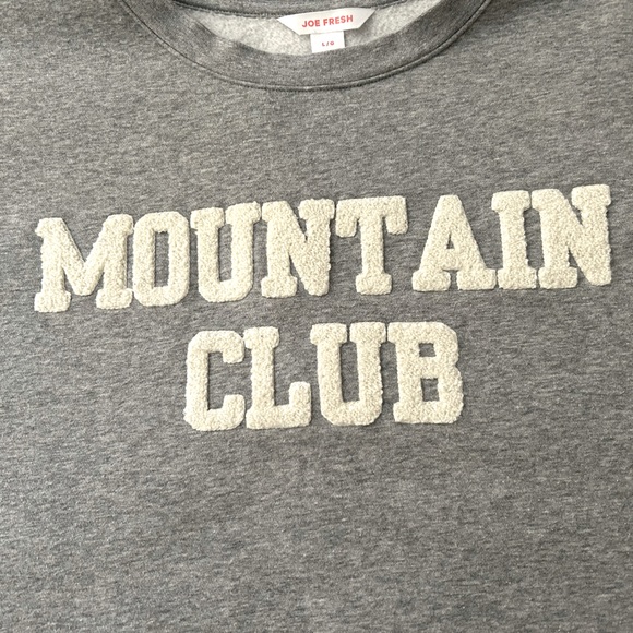 Comfy Joe Fresh Sweatshirt- large Grey Mountain Club Sweatshirt 🗻 - Picture 1 of 3